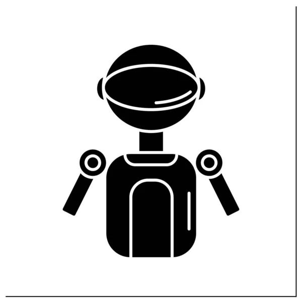 Robot Glyph Icon Humanoid Entertainment Androids Animal Robots Robotizing Industrial — Wektor stockowy