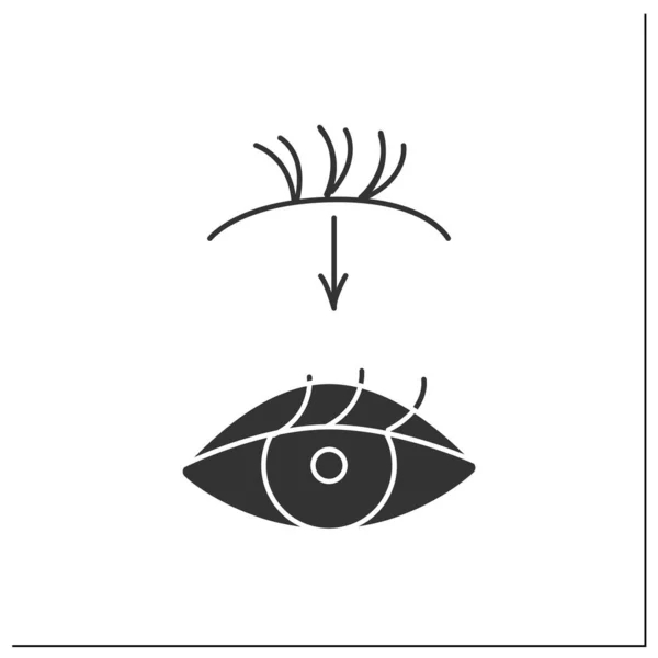 Eyelash Extensie Glyph Pictogram Individuele Synthetische Wimpers Aanbrengen Natuurlijke Wimpers — Stockvector