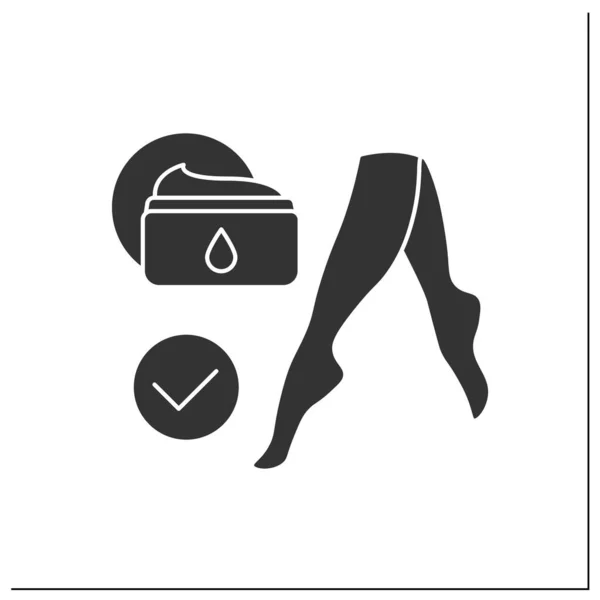 Kosmetologie Glyphen Symbol Creme Für Feuchtigkeitsspendende Füße Spa Verfahren Pflege — Stockvektor