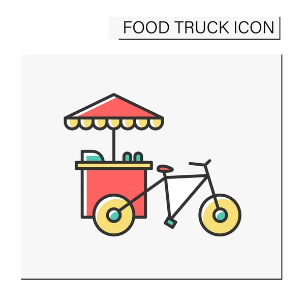 Farb Symbol Für Den Lebensmittelwagen Gewerbliche Fahrräder Zum Verkauf Von — Stockvektor