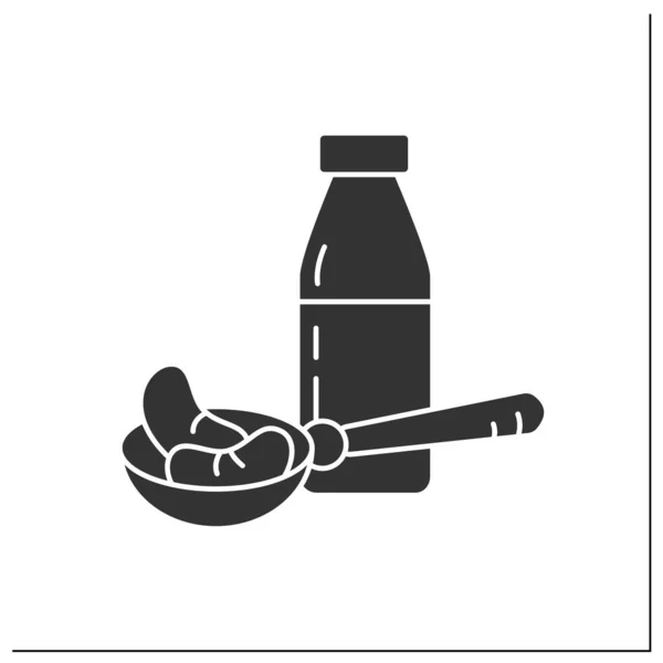 Іконка Соєвого Молока Суперпродукт Органічна Здорова Енергетична Їжа Збалансованого Харчування — стоковий вектор