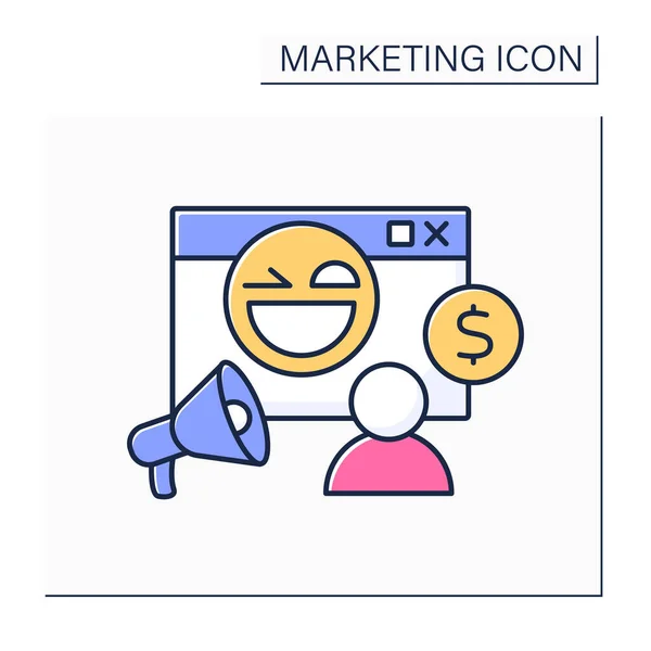 Meme Farbe Icon Virales Marketing Nutzung Von Meme Und Sozialen — Stockvektor