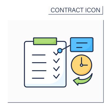 Ekspres terim renk simgesi. Özellikle hak ve görev ile ilgili yasal bir anlaşmada açık ifade. Sınırlı bir süre. Kontrat konsepti. İzole vektör illüstrasyonu