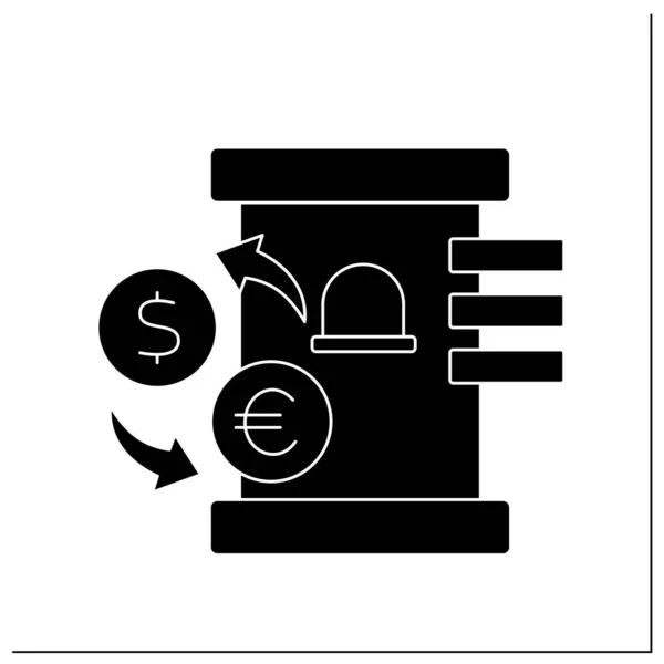 Ikona Úřadu Pro Změnu Glyfu Založení Pro Směnu Cizích Peněz — Stockový vektor