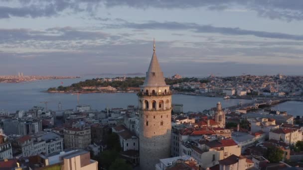 Luftaufnahme Des Galata Tower Istanbul Filmmaterial Der Türkei — Stockvideo