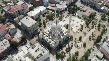 Aerial view of Merkez Ulu Mosque in Igdir. 4K Footage in Turkey