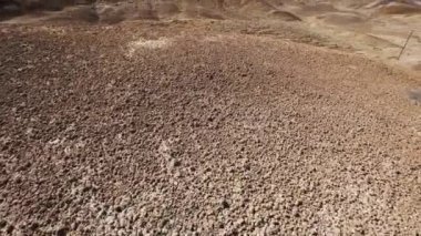 Aerial view of Rainbow Hills in Igdir. 4K Footage in Turkey