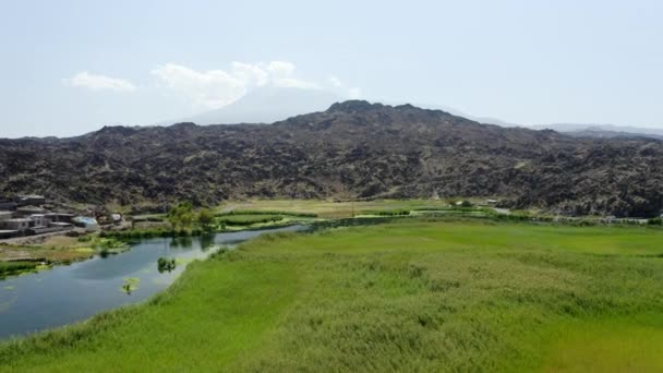 Aerial View Karasu Marshes Igdir Footage Turkey — Vídeo de Stock