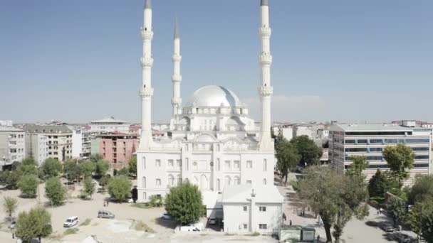 Aerial View Merkez Ulu Mosque Igdir Footage Turkey — Stockvideo