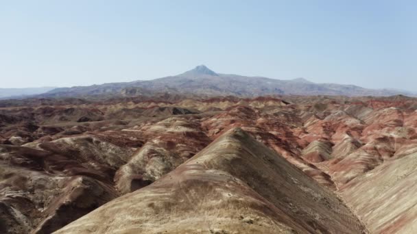 Aerial View Rainbow Hills Igdir Footage Turkey — Wideo stockowe