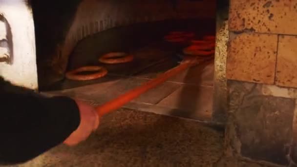 Uitzicht Bagel Oven — Stockvideo