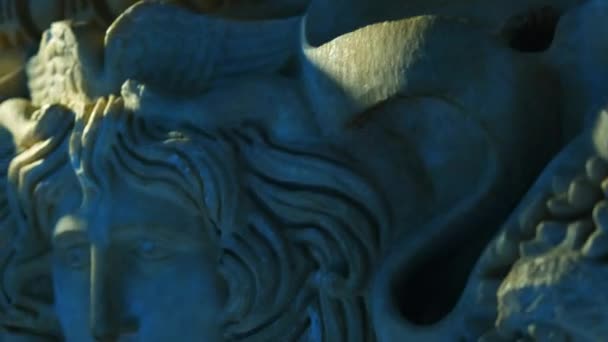 Vista Cerca Estatua Medusa Museo Afyon Filmación Turquía — Vídeos de Stock