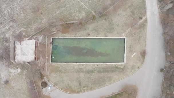ナイジェードのアンティークローマのプールの空中ビュー トルコでの4K映像 — ストック動画
