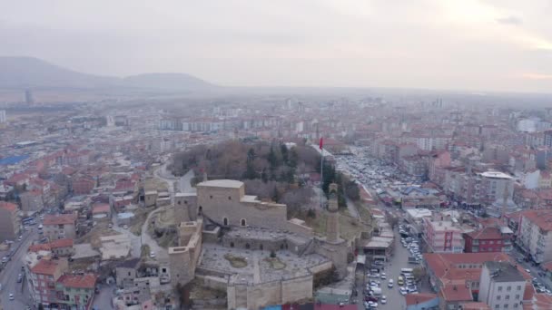 Vista Aérea Del Paisaje Ciudad Nigde Turquía Filmación Turquía — Vídeo de stock