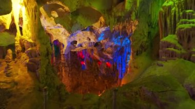 Close up view of Cave in Denizli. 4K footage in Turkey