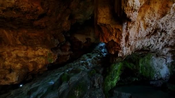 Close View Cave Denizli Footage Turkey — Stockvideo