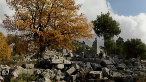 イスパルタのピシディア アンティオキア古代都市 トルコでの4K映像 — ストック動画
