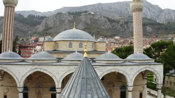 Vedere Aeriană Moscheii Bayezid Din Amasya Imagini Turcia Imagini Înaltă — Videoclip de stoc