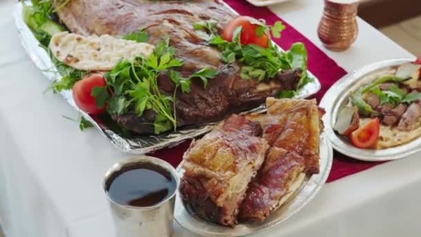 Vue Rapprochée Nourriture Traditionnelle Turque Pour Poissons Images Turquie — Video