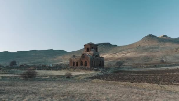 在Aksaray的红色凿子的空中视图 土耳其的4K段录像 — 图库视频影像