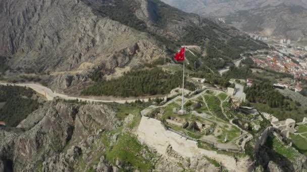 土耳其Amasya城堡的空中景观 — 图库视频影像