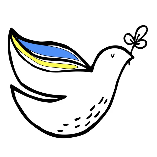 Símbolo Paz Ucrania Bandera Ucrania Detener Concepto Guerra — Vector de stock