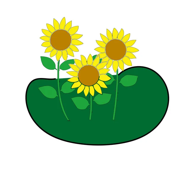 Schöne Vektor Illustration Von Sonnenblumen Die Ukrainische Nationalblume Für Eine — Stockvektor