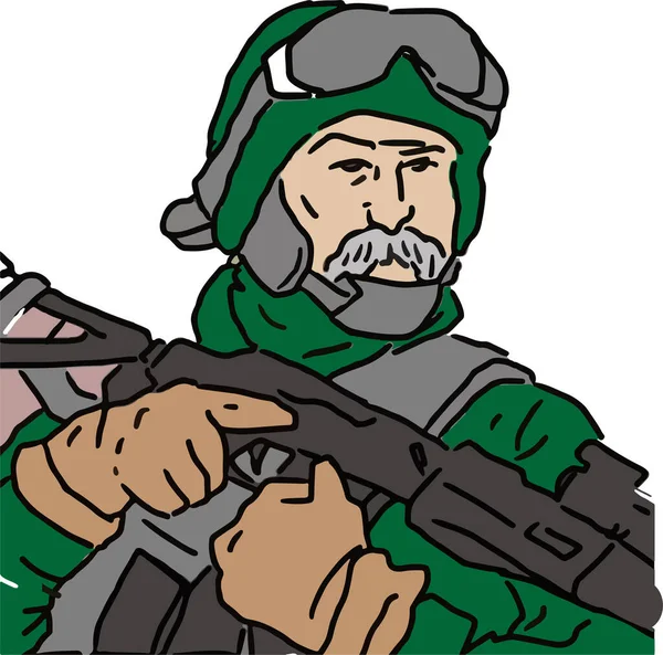 Ilustración Vectorial Taras Shevchenko Vestido Con Uniforme Militar 208 Aniversario — Vector de stock