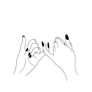   Parmakları çapraz olan iki kol, vektör çizimi