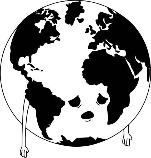 Sauvez Planète Écologie Malade Triste Souffrir Émotion Nature Globe Terrestre — Image vectorielle