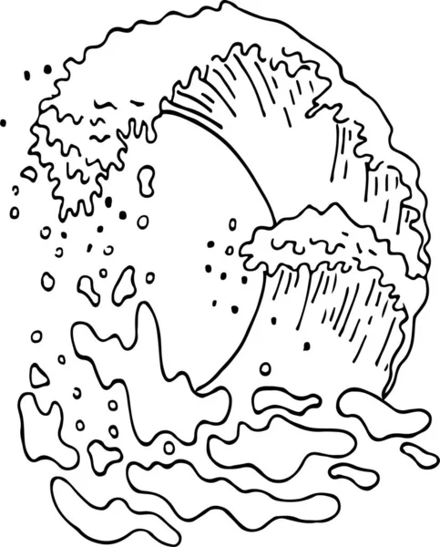 Ilustrasi Vektor Dari Gelombang Laut - Stok Vektor