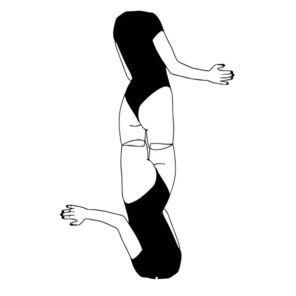 女性身体轮廓的矢量图解 — 图库矢量图片