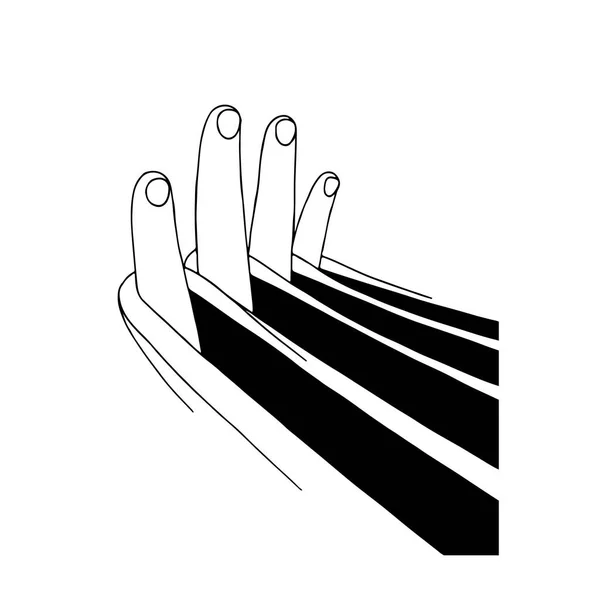 Векторная Иллюстрация Руки Проходящей Поверхности Разделяющей — стоковый вектор