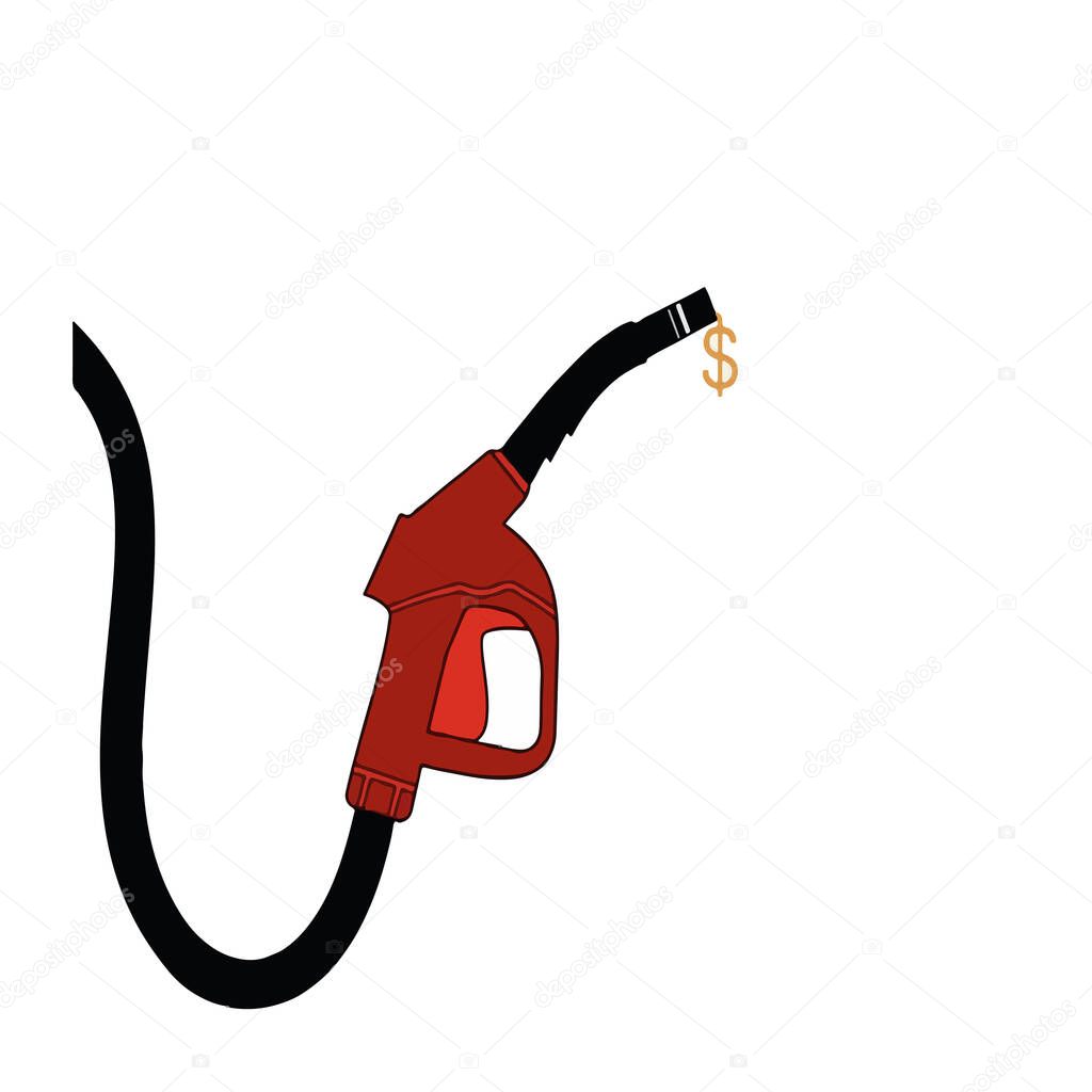Vector illustration of the fuel pump with the dollar sign, Concept of increasing gas and fuel prices worldwide because of sanctions against Russia in response to the war In Ukraine, stop the war and peace in Ukraine