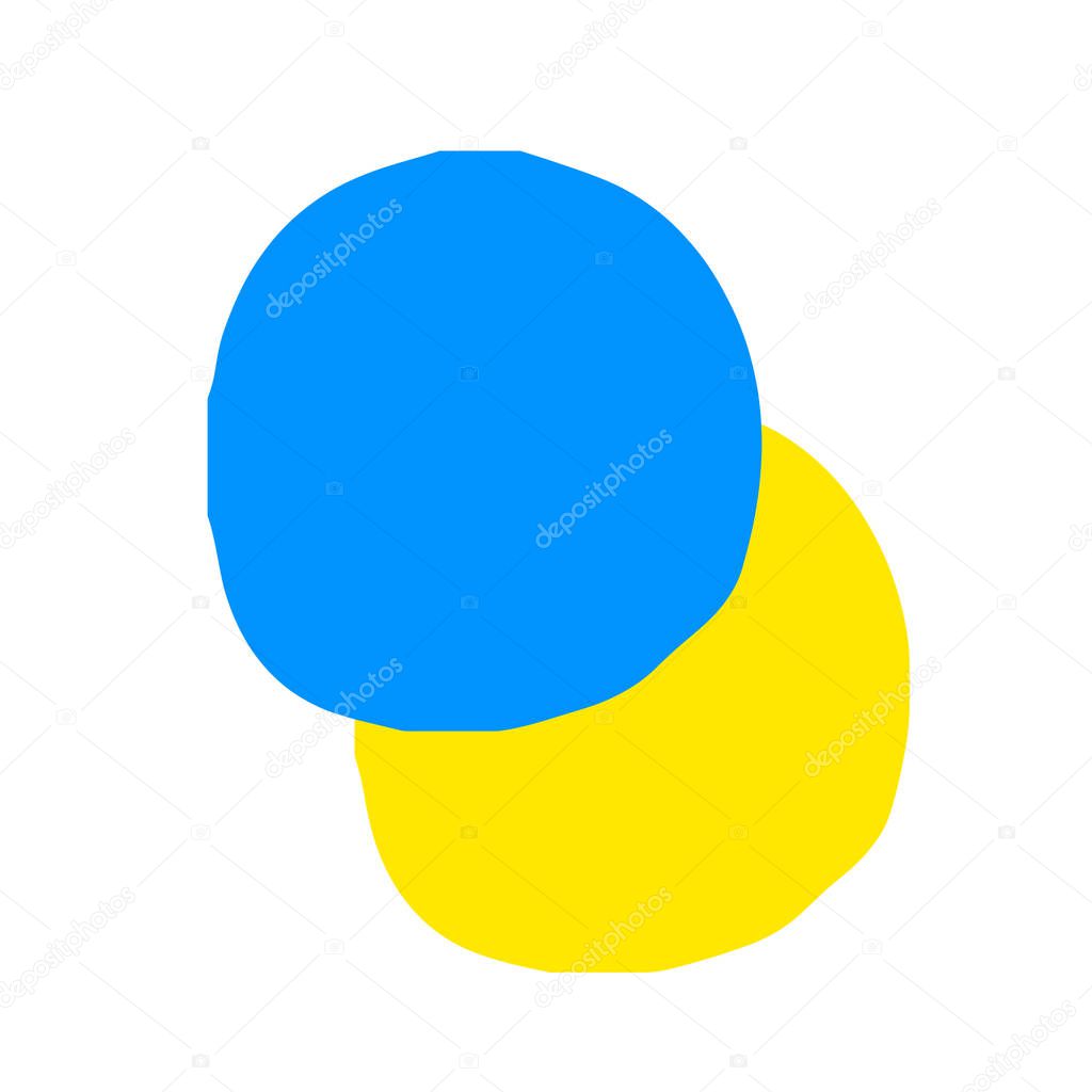   The yellow-blue vector illustration of circles, stop the war and patriotism concept, peace in Ukraine