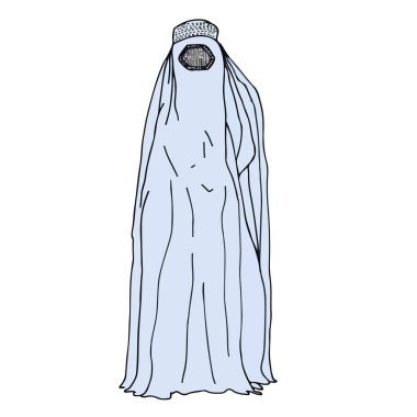   Peçeli bir kızın vektör çizimi