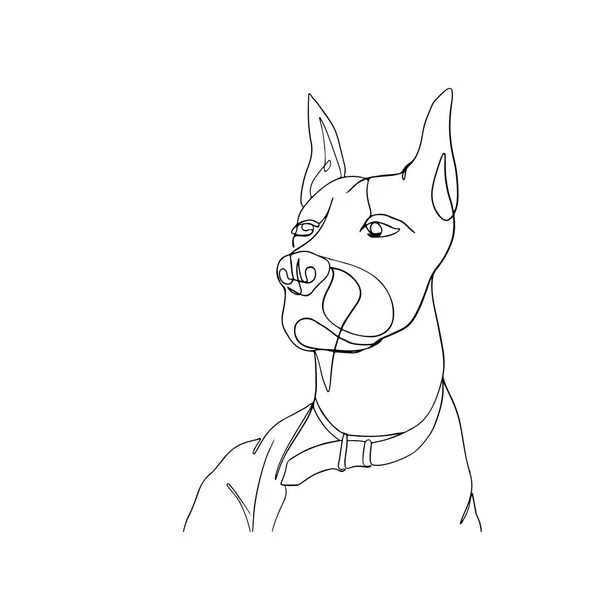 Line Art Cute Dog Vector Illustration — Stock Vector