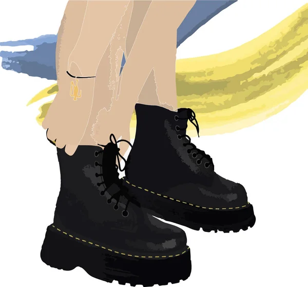 军用鞋的病媒图解 身着制服的乌克兰陆军卫兵 爱国人民 乌克兰武装部队 Afu — 图库矢量图片