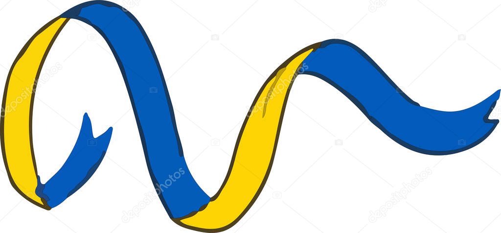   Vector illustration of blue-yellow ribbon, the colors of the national flag of country Ukraine,  independence or patriotism concept, Stop war, and concept of peace in Ukraine