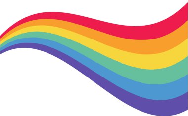 Beyaz arkaplanda gurur bayrağı renk kurdelesi, LGBT konsepti