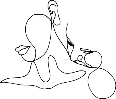 Ortağının boynundan öpen bir kişinin silüeti.