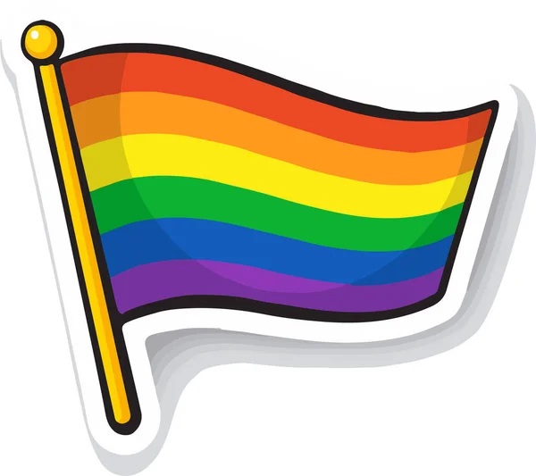 Trots Vlag Witte Achtergrond Lgbt Concept — Stockvector