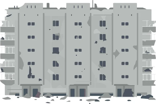 Ilustración Los Edificios Destruidos Del Bombardeo Destrucción Guerra Guerra Ucrania — Archivo Imágenes Vectoriales