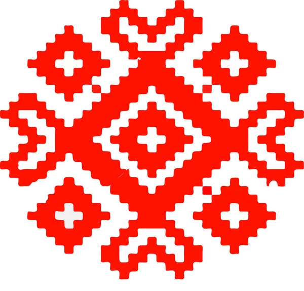 Diseño Patrón Ornamento Abstracto Tradicional Vintage Bordado Rojo Ucraniano Tradicional — Archivo Imágenes Vectoriales