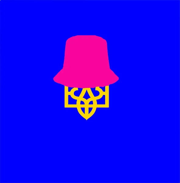 Ilustración Del Emblema Ucrania Con Sombrero Rosa Kalush Ganador Eurovisión — Archivo Imágenes Vectoriales