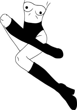 vector image of a naked topless woman with stockings on white background. clipart
