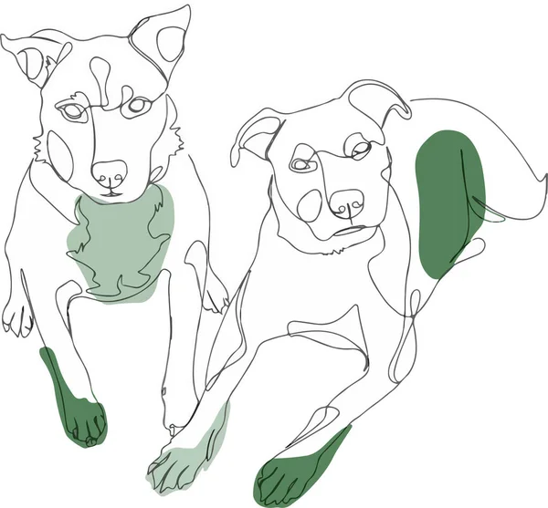 Illustration Dogs Drawing White Background — Stock vektor