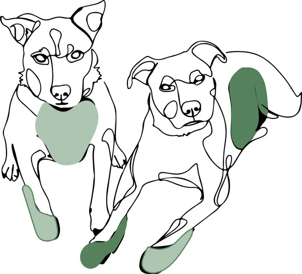 Illustration Dogs Drawing White Background — Vettoriale Stock