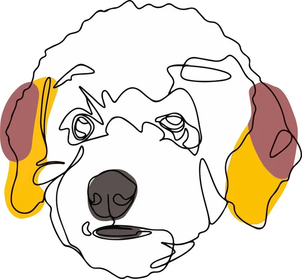 Darstellung Des Hundes Zeichnung Auf Weißem Hintergrund — Stockvektor