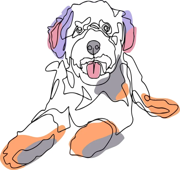 Illustratie Van Hond Tekening Een Witte Achtergrond — Stockvector